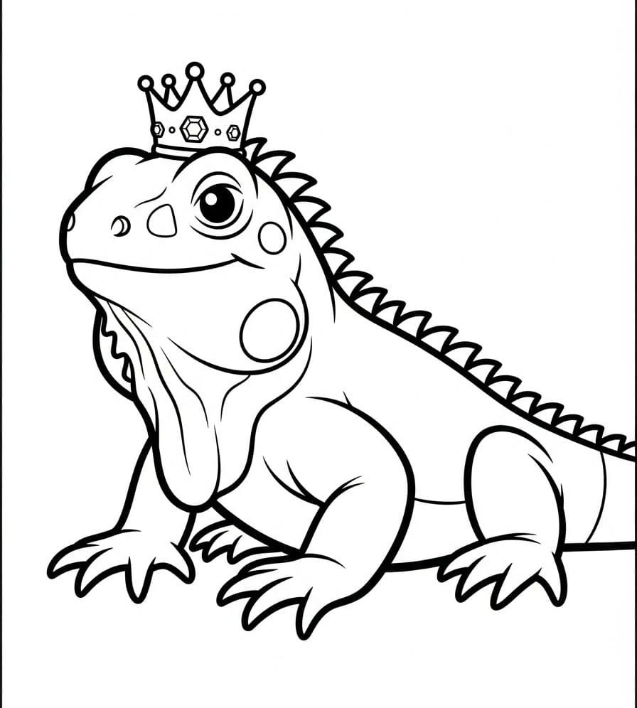 Re iguana da colorare Re iguana da colorare