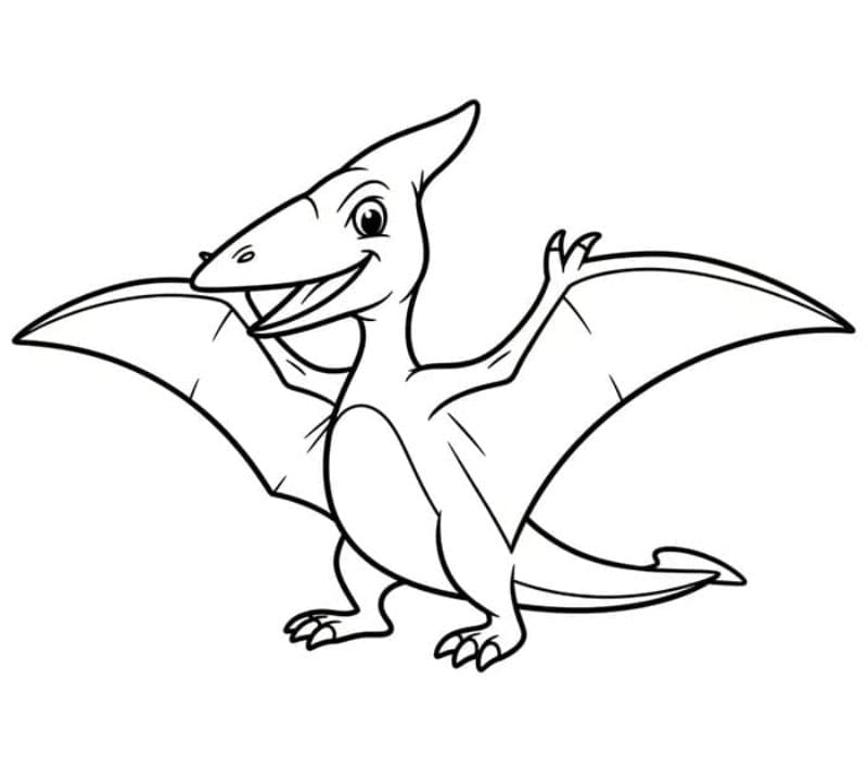 Realistico Pterodattilo che pesca da colorare