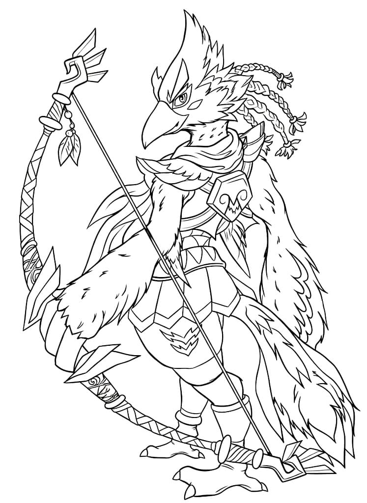 Revali di Zelda da colorare