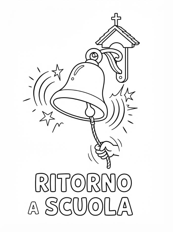 Ritorno a Scuola Campanella che Suona da colorare