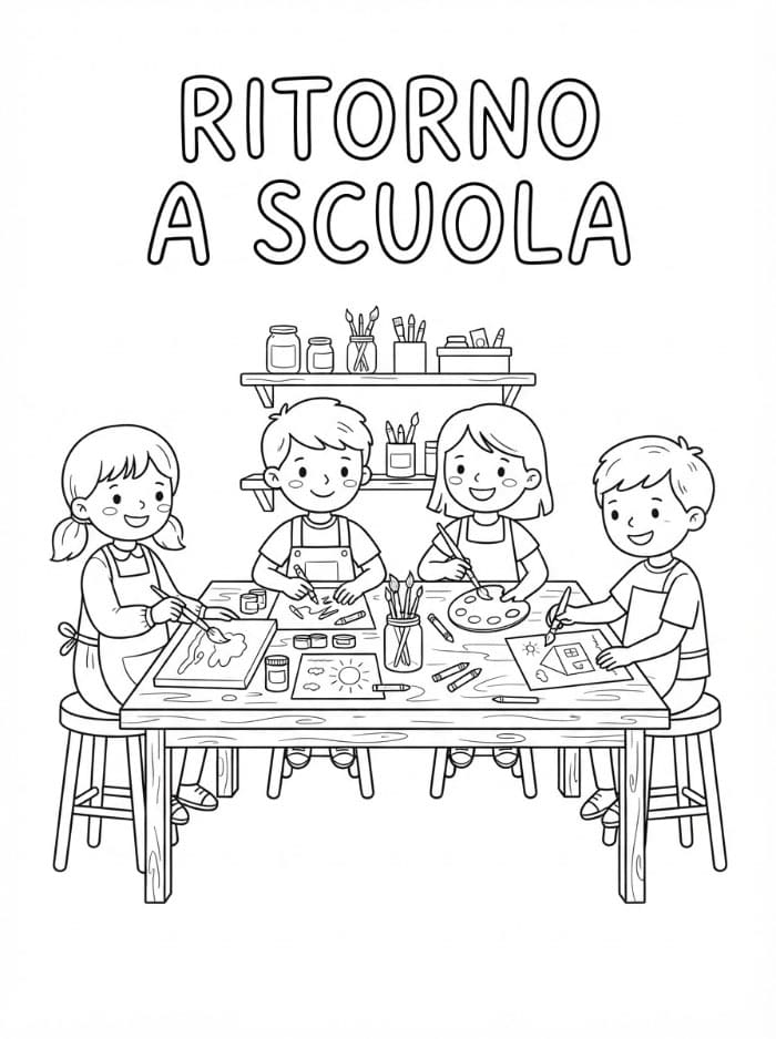Ritorno a Scuola Corso d'Arte da colorare