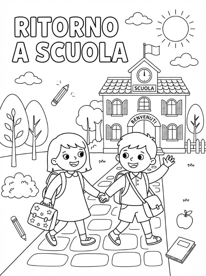 Ritorno a Scuola Gratuito da colorare
