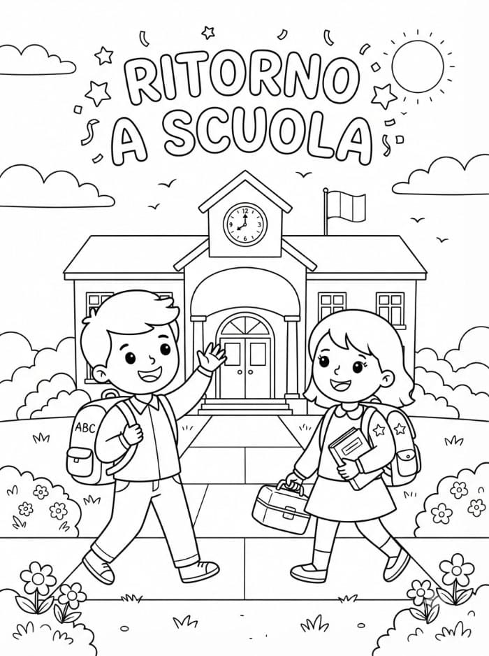 Ritorno a Scuola Immagine da colorare