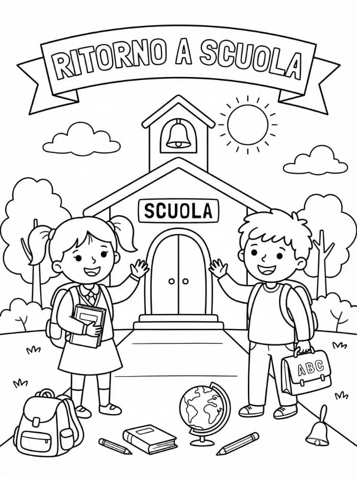 Ritorno a Scuola Stampa da colorare