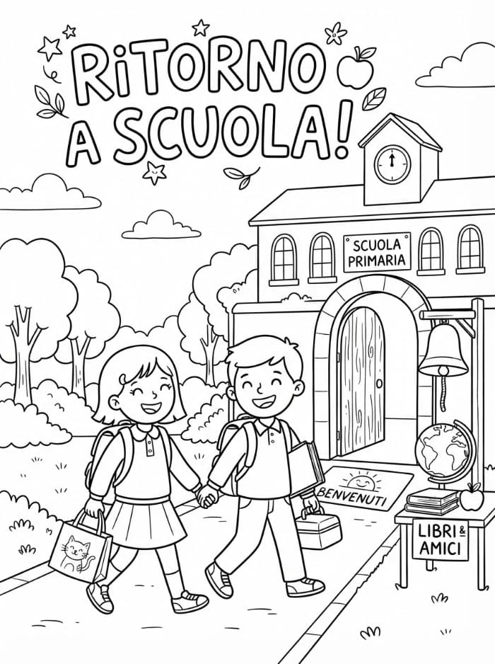 Ritorno a Scuola Stampabile da colorare