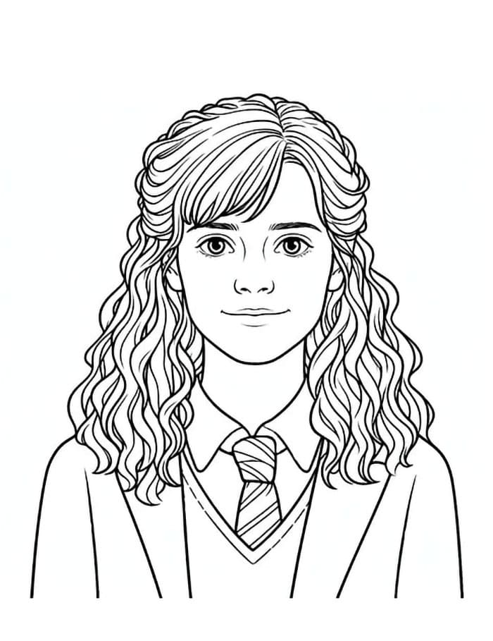 Ritratto di Hermione Granger da colorare