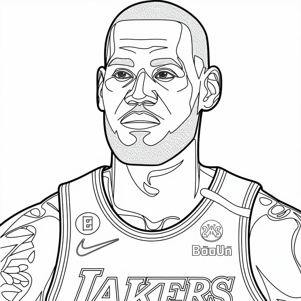 Ritratto di LeBron James da colorare