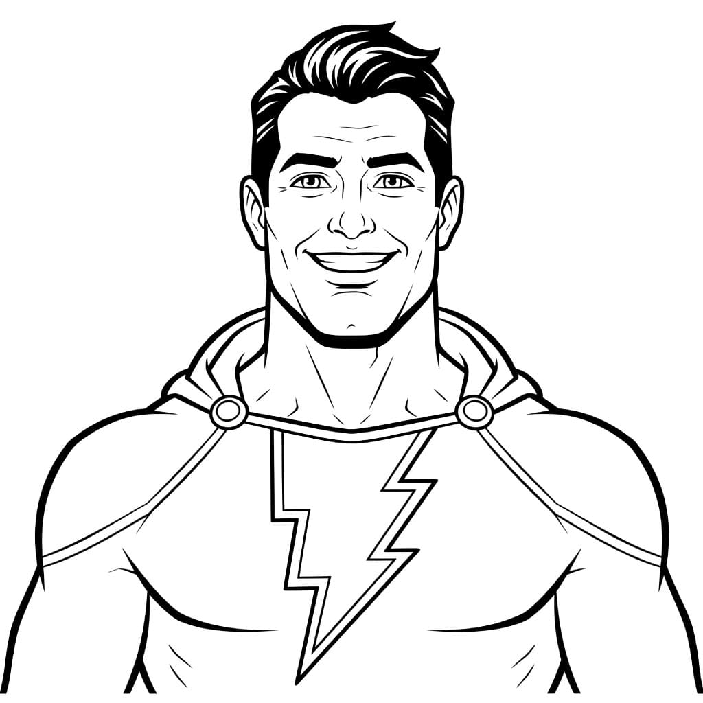 Ritratto di Shazam da colorare