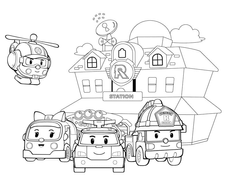 Robocar Poli 3 da colorare