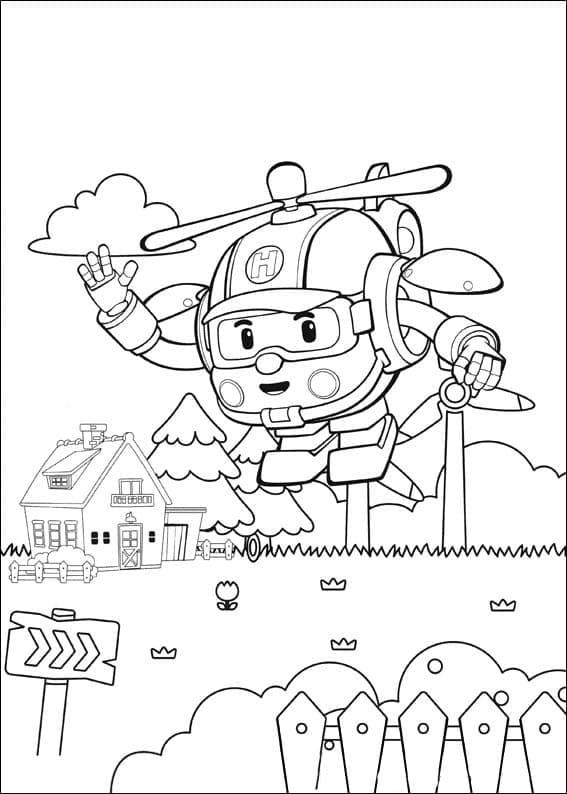 Robocar Poli 8 da colorare