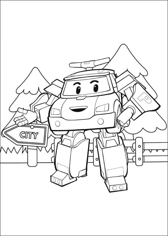 Robocar Poli 9 da colorare