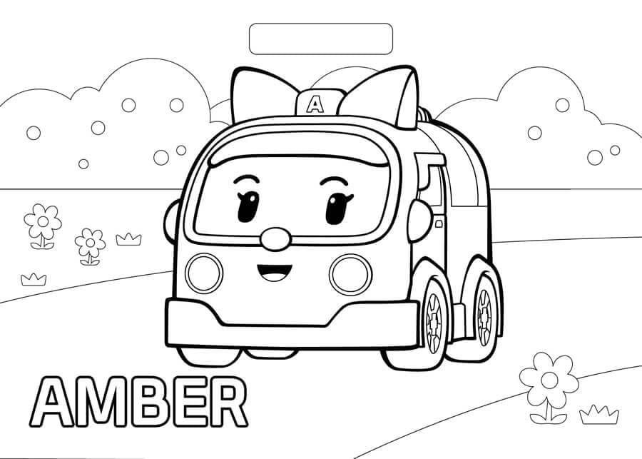 Robocar Poli Amber da colorare