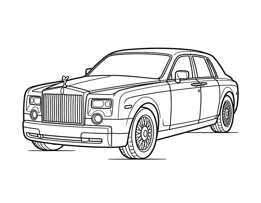 Rolls Royce gratis semplice da colorare