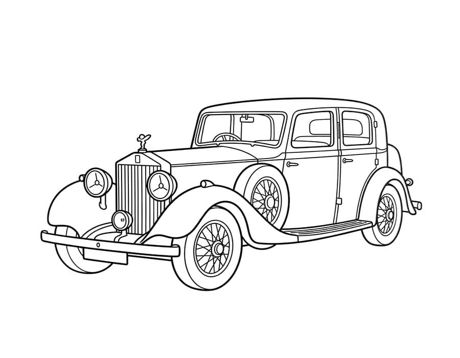 Rolls Royce gratis stampabile di base da colorare