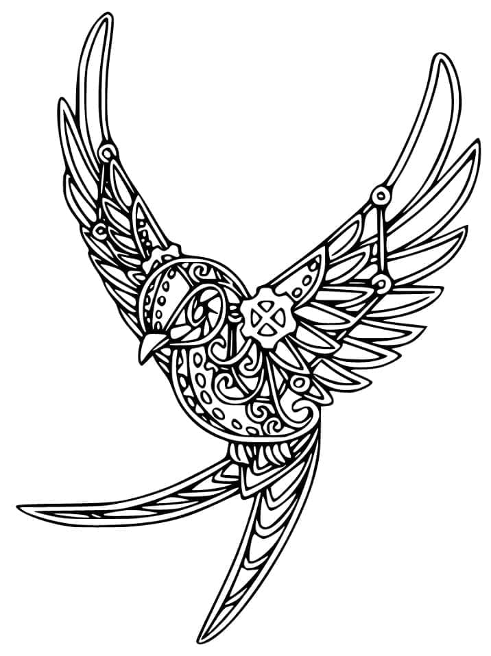 Rondine Zentangle da colorare Rondine Zentangle da colorare