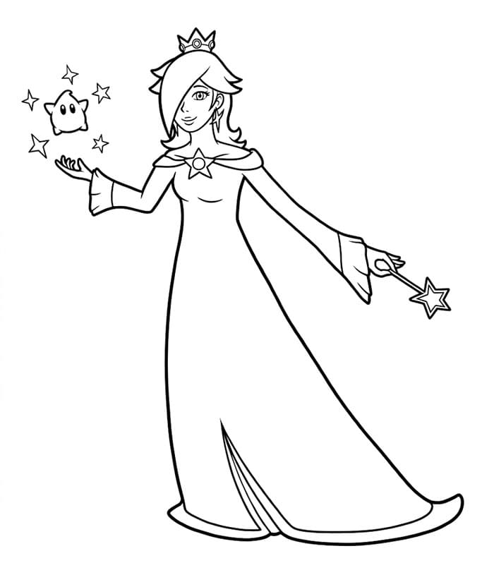 Rosalina Sorridente da colorare