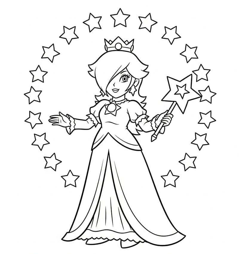 Rosalina e l'anello stellato da colorare