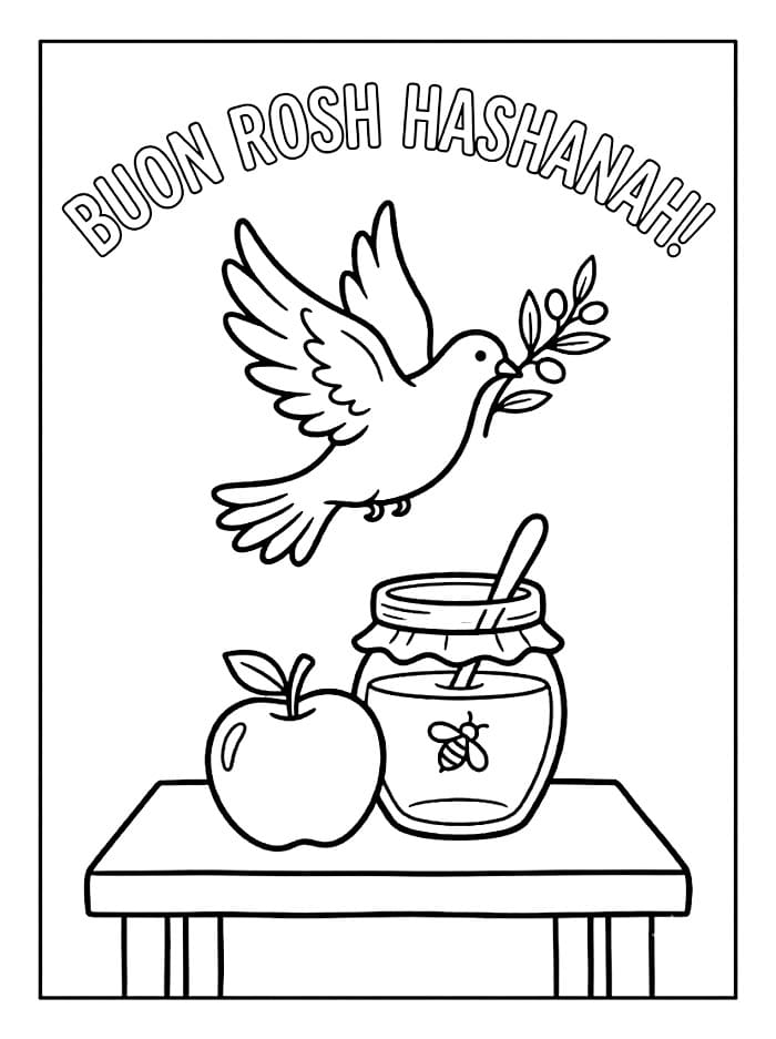 Rosh Hashanah Colomba da colorare
