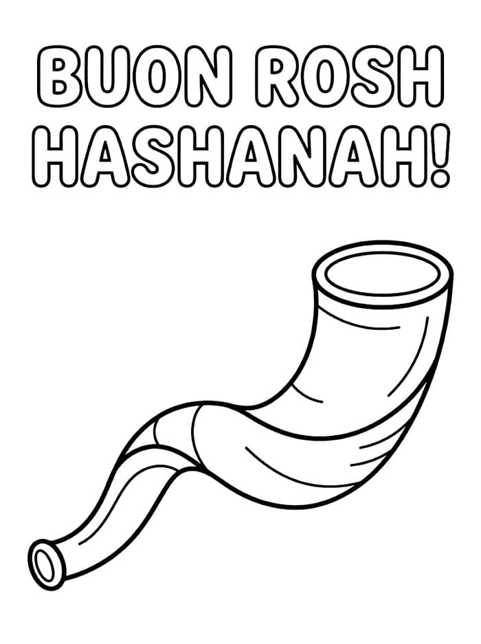 Rosh Hashanah Shofar da colorare