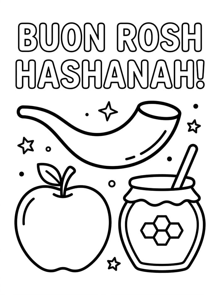 Rosh Hashanah base da colorare