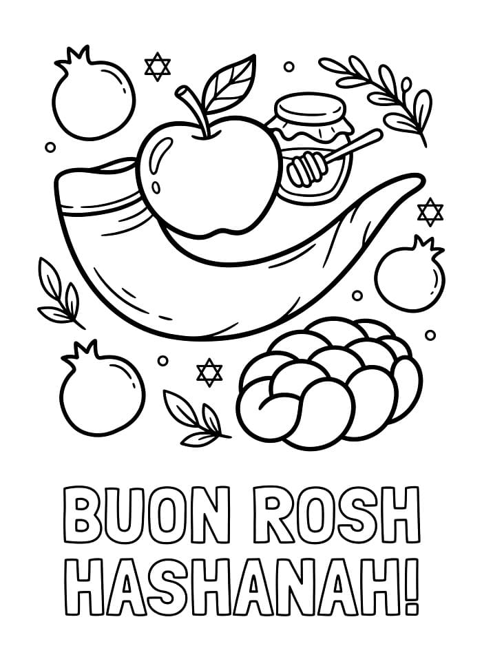 Rosh Hashanah gratuitamente da colorare