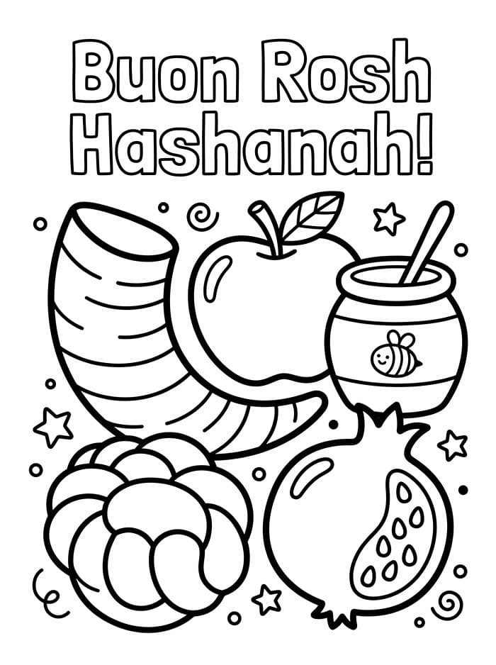 Rosh Hashanah gratuito da colorare