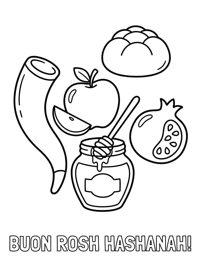 Rosh Hashanah per bambini facile da colorare