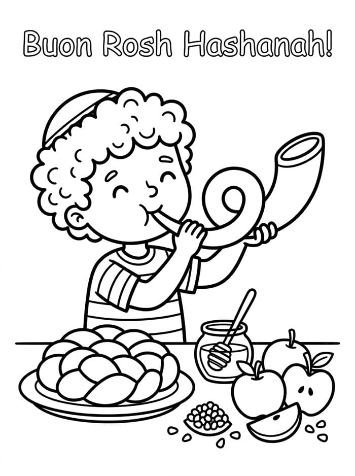 Rosh Hashanah per bambini immagine da colorare