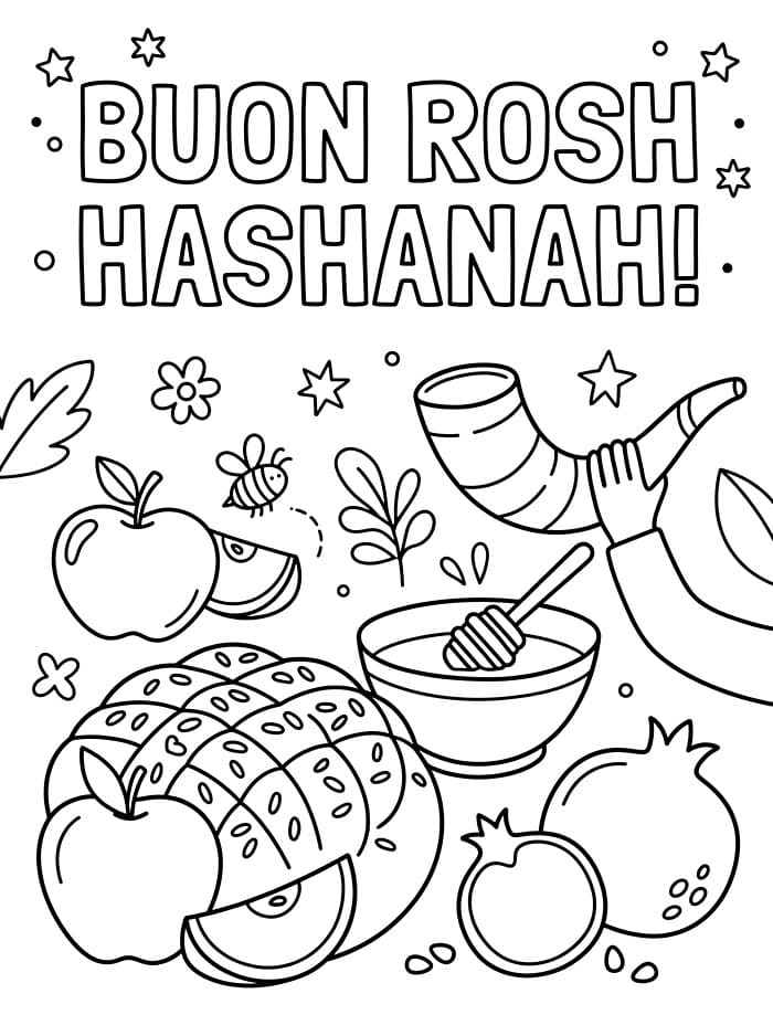 Rosh Hashanah stampabile gratuitamente da colorare