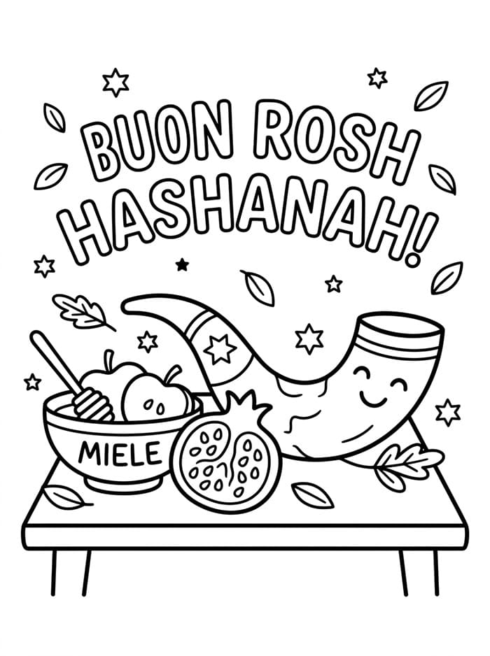 Rosh Hashanah stampabile da colorare