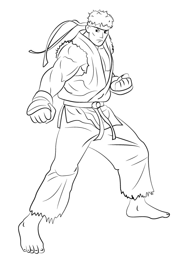 Ryu di Street Fighter cool da colorare