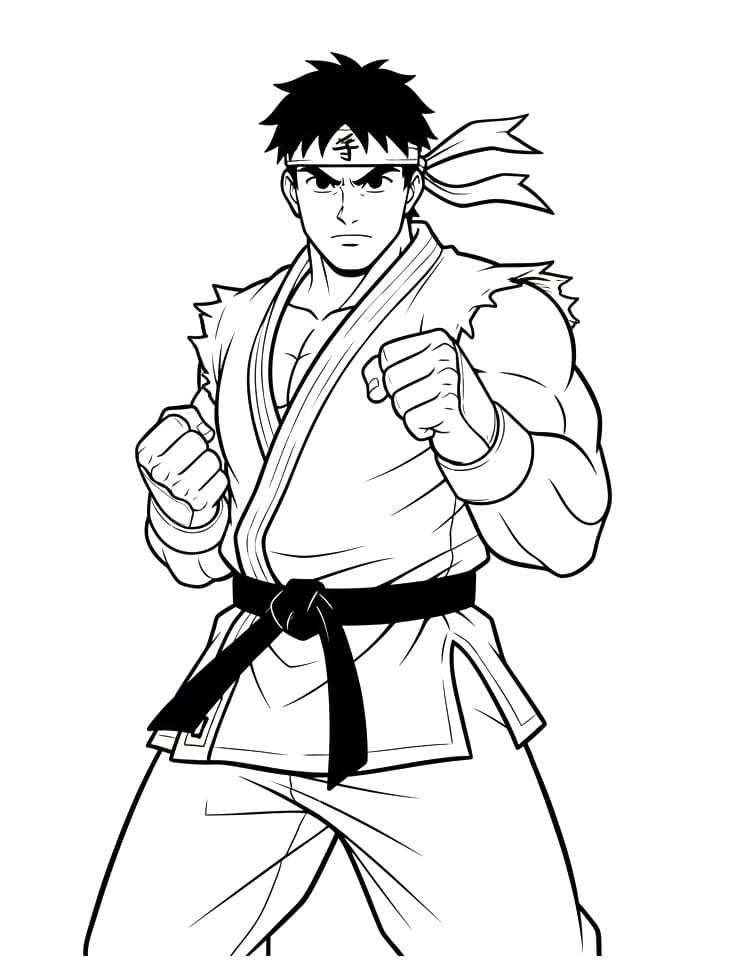 Ryu di Street Fighter gratis da colorare