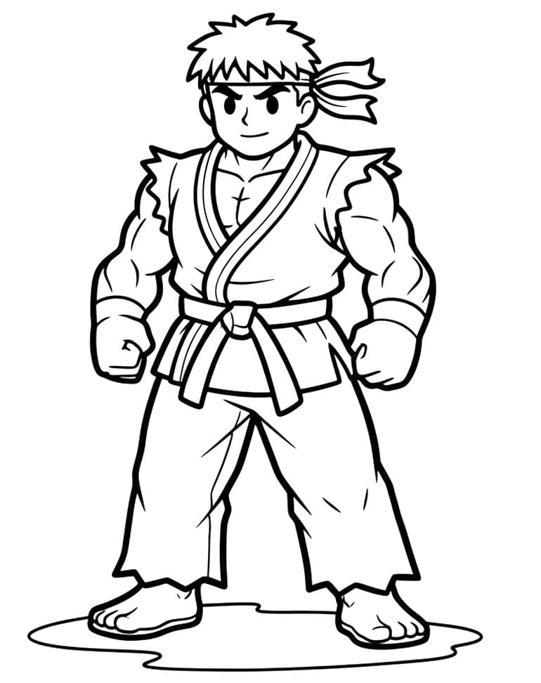 Ryu di Street Fighter da colorare