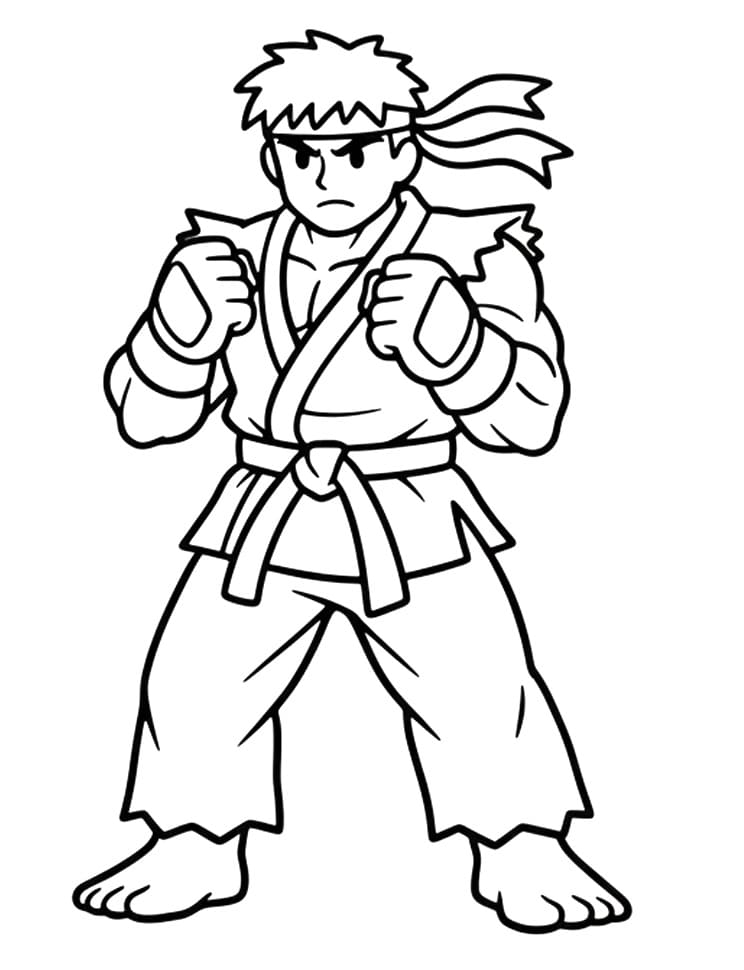 Ryu in Street Fighter da colorare