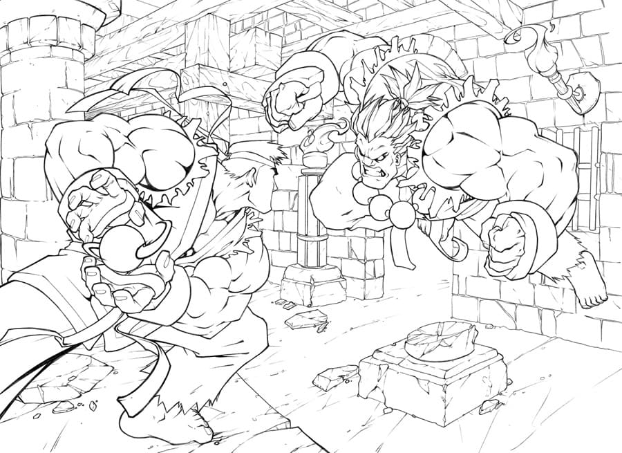 Ryu vs Oni da colorare