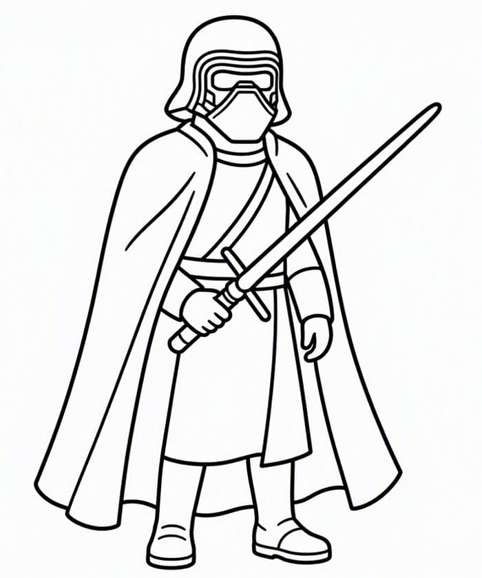 Sagoma di Kylo Ren da colorare