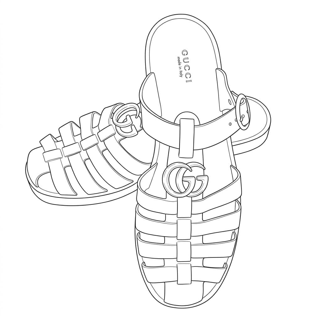 Sandali da basket Gucci da colorare