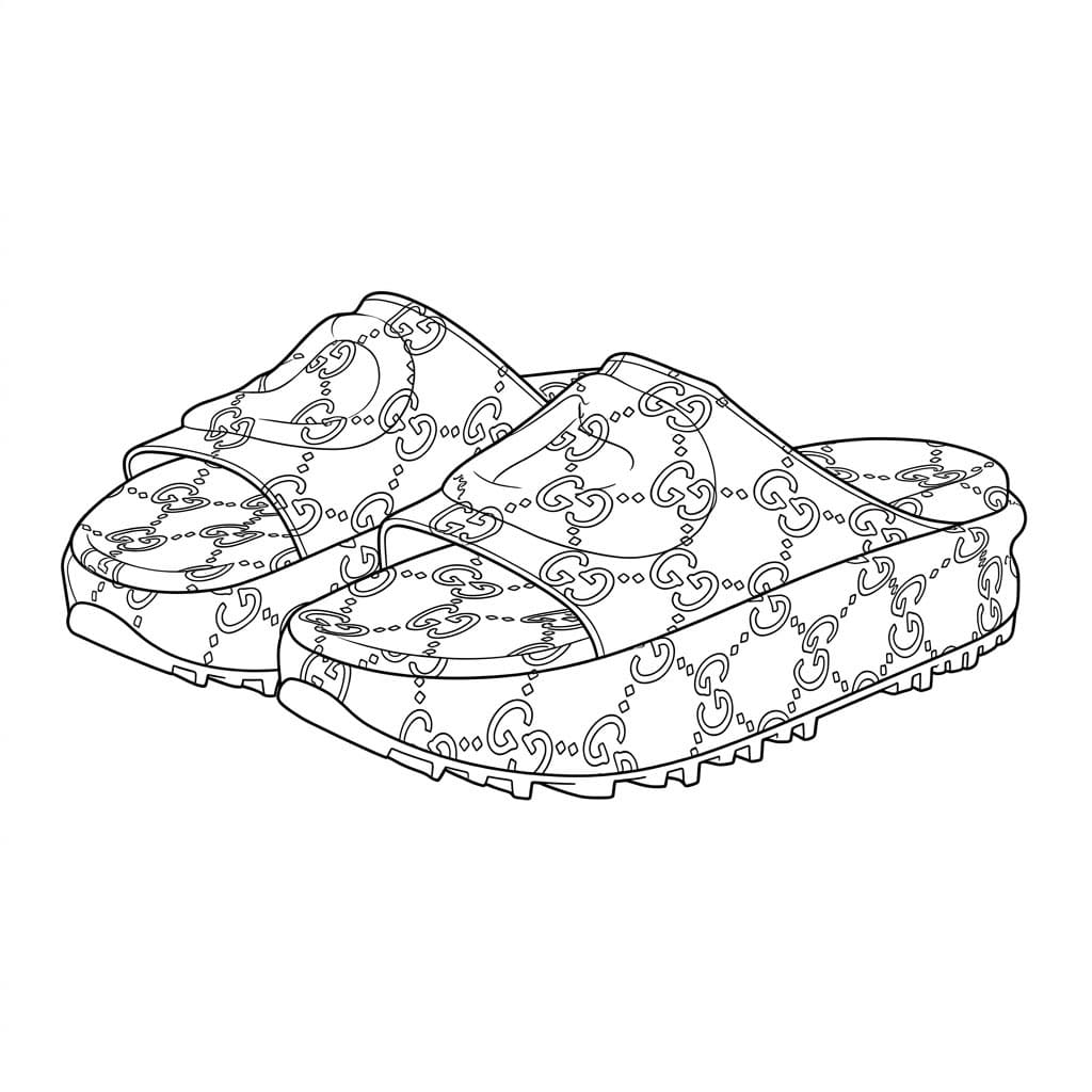 Sandali stile Gucci da colorare