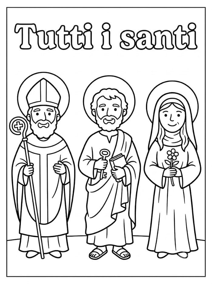 Santi per la Festa di Tutti i santi da colorare