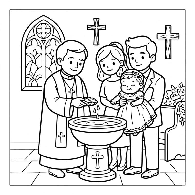 Santo Battesimo del Mistero da colorare