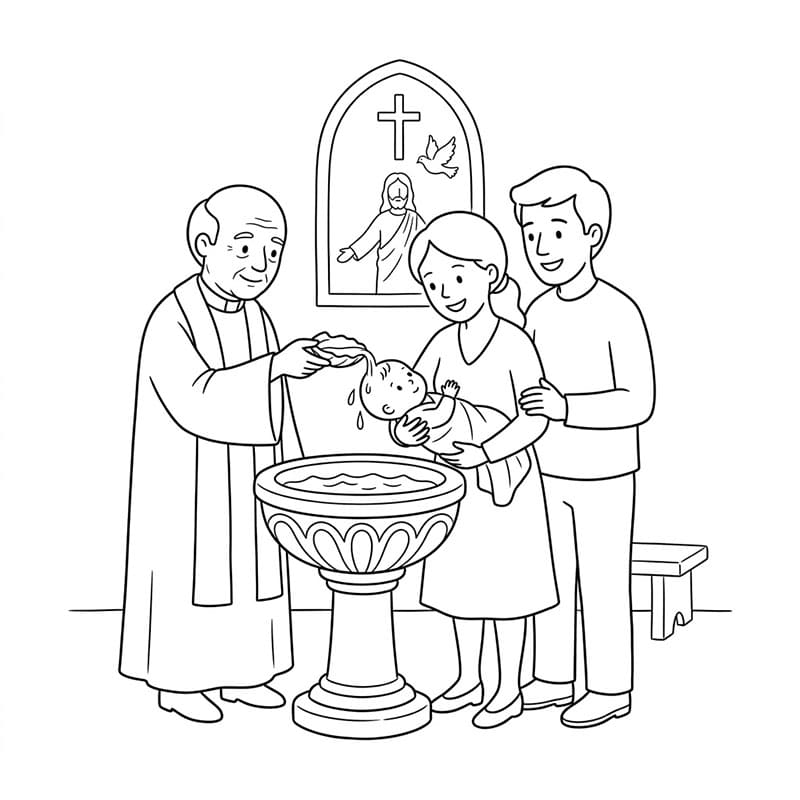 Santo Battesimo dell'Amore da colorare