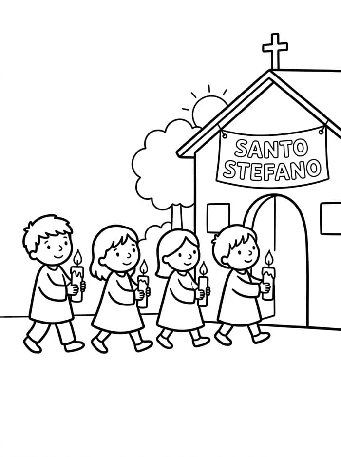 Santo Stefano per bambini da colorare