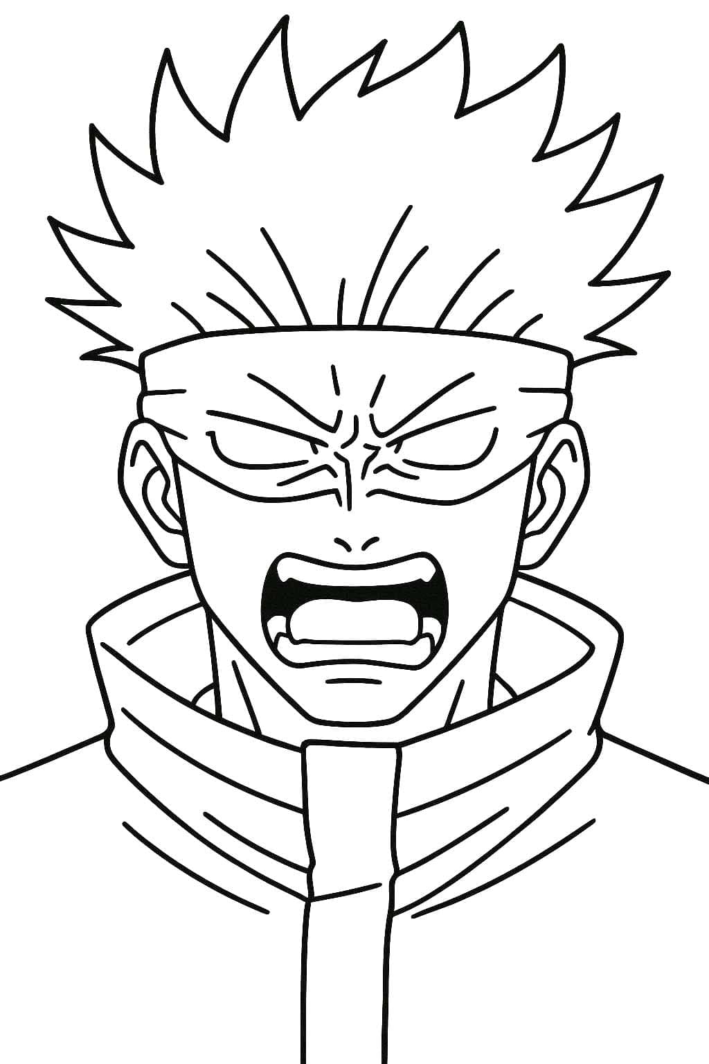 Satoru Gojo arrabbiato da colorare