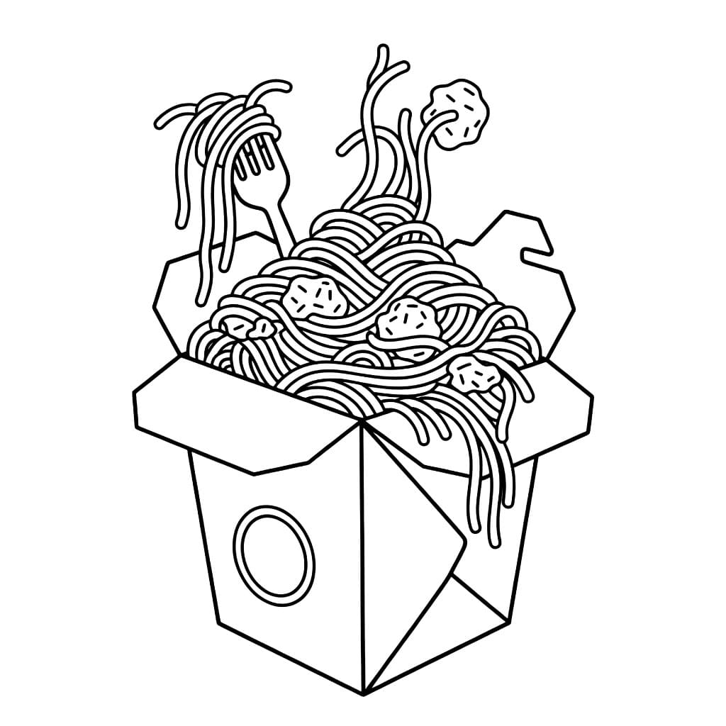Scatola di spaghetti da colorare