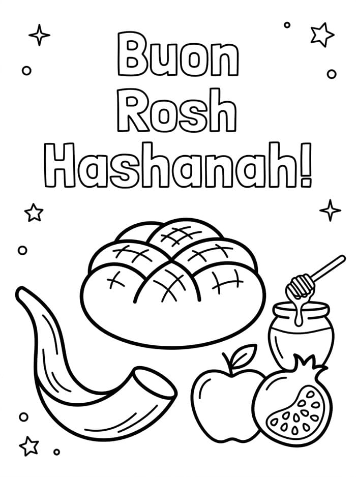 Schema di Rosh Hashanah da colorare