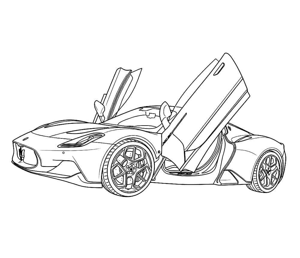 Schema generale della Maserati MC20 da colorare