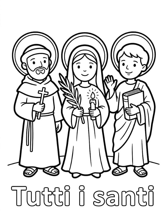 Schema gratuito per Tutti i santi da colorare