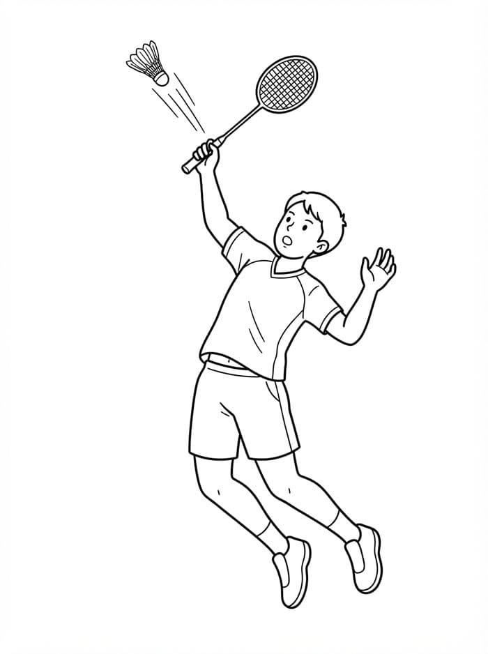 Schiacciata a badminton da colorare