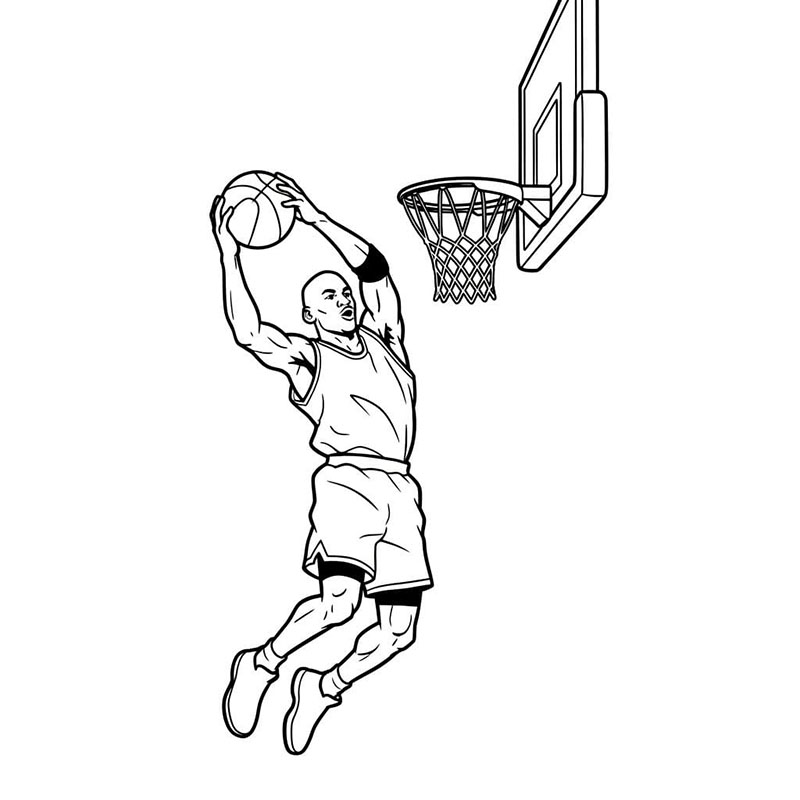 Schiacciata di Michael Jordan da colorare