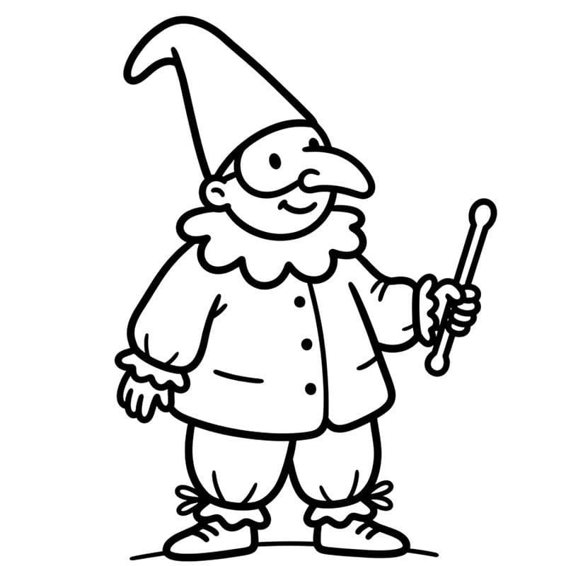 Schizzo di Pulcinella da colorare